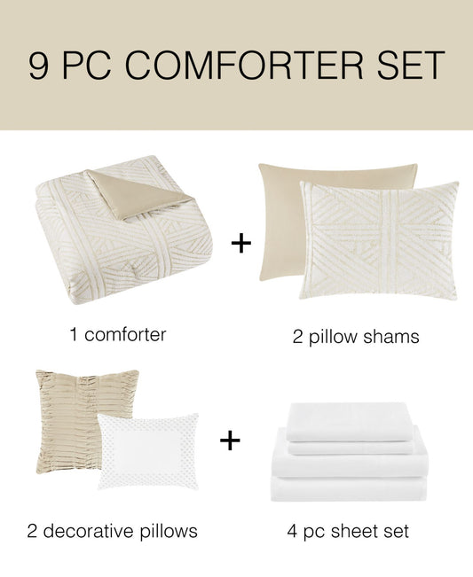 Crinkle Geo 9-Pc. Comforter Set
