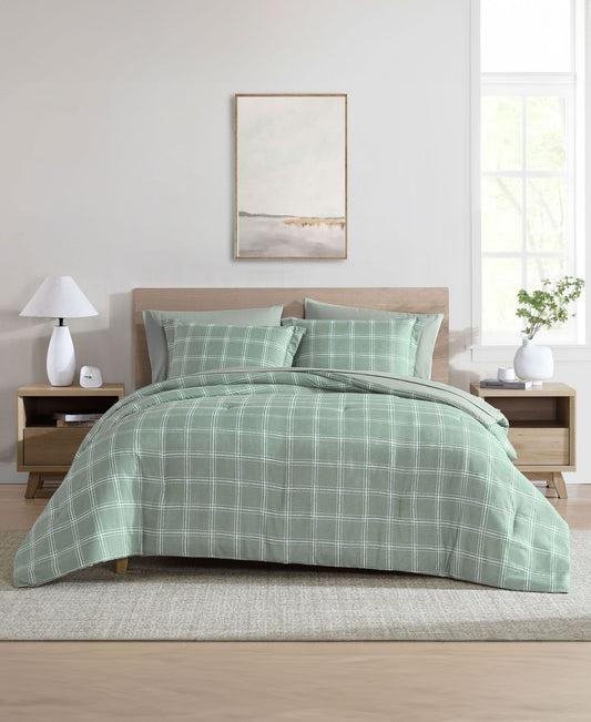 Grid Plaid Reversible 7-Pc. Comforter Set