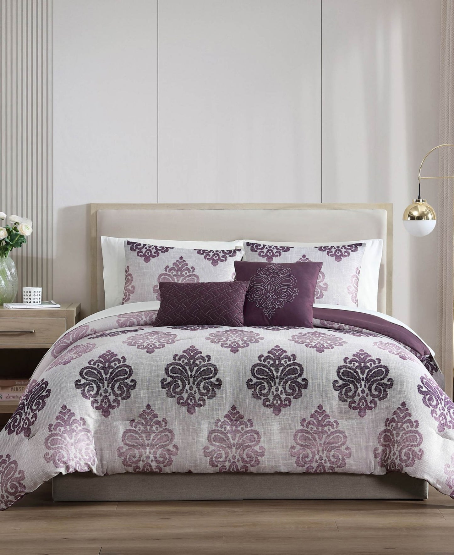 Morado Damask 9-Pc. Comforter Set, Full